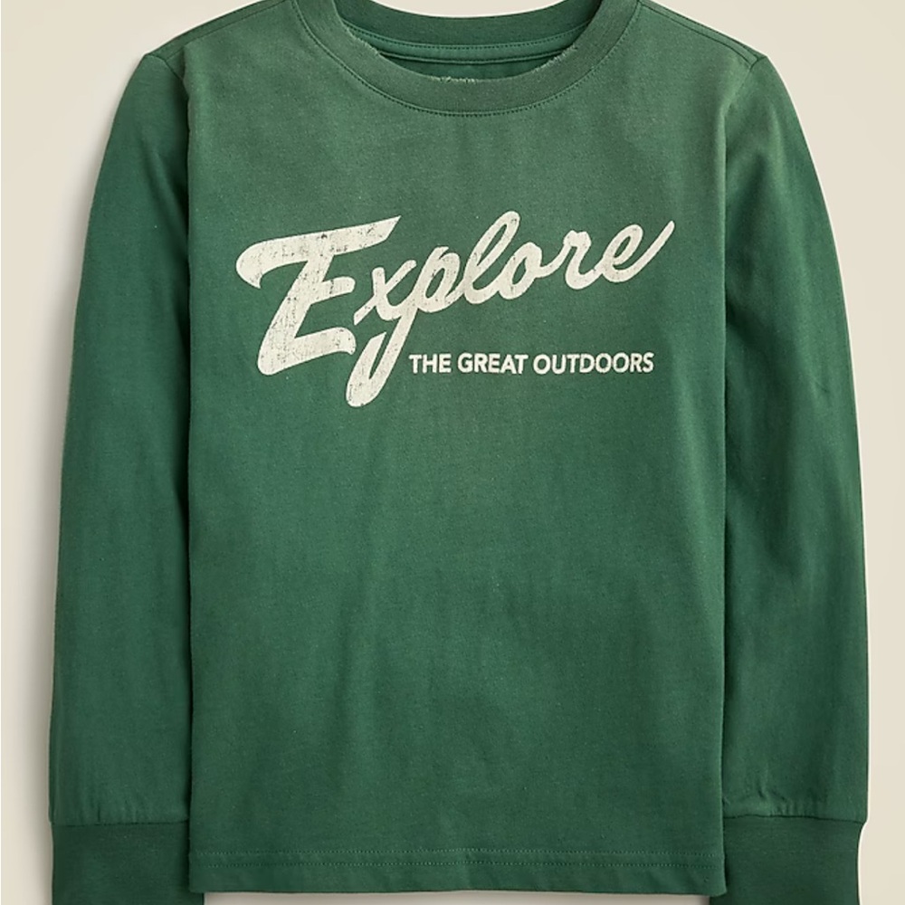NEW J.Crew Kids Crewcuts Boys Great Outdoors Long Sleeve Tee Large